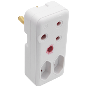 Switched 3-Way Medium Surge Adaptor - White