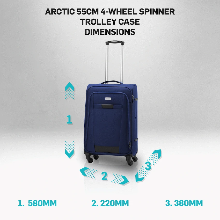 Travelwize Arctic 55cm 4-Wheel Spinner Trolley Case - Navy